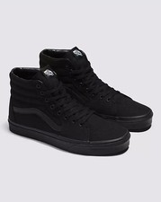 Vans Sk8 Hi Black All Canvas High Top VN000TS9BJ4 WOMen US8.5 picture