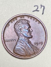 1919 (P) LINCOLN WHEAT CENT, XF+ condition coin, #27 picture