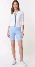 NWT J. McLaughlin Masie Chambray White Cabana Gingham Pull On Shorts Size 12 picture