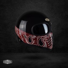 NEW CUSTOM VINTAGE HELMET MOTORCYCLE XF-GP BANDANA RED BOBBER CHOPPER MOTORCYCLE picture