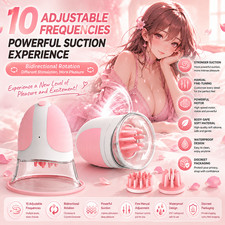  Vacuum Breast Sucker Pump Suction Rotating Nipple Stimulator Sex Toy picture