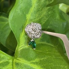 #793201C01 PANDORA Silver Sparkling Rose in Bloom Charm WITHOUT Original BOX picture