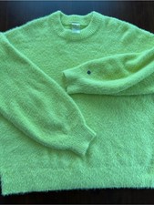 CALIA by Carrie Underwood Neon Yellow Fuzzy Crewneck Sweater picture