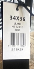 KINDRED Men’s Light Wash Blue Skinny Denim Jeans Studded 5-Pocket Button picture