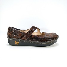 Alegria Jill 562 Womens 6.5 Brown Leather Paisley Embossed Mary Jane picture