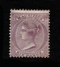 MAURITIUS 1863-72 6d VIOLET, SG 63, FRESH MINT, USUAL STREAKY GUM, CAT. £500 picture