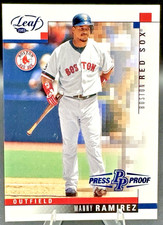 2003 Donruss Leaf #22 Manny Ramirez Blue Press Proof #/50 - Red Sox picture