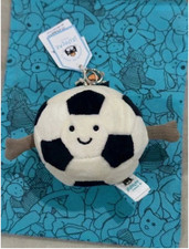 Jellycat Amuseables Soccer Ball Plush Keychain Bag Charm Cute Gift NWT picture