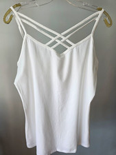 maurices White Solid Strappy Camisole Tank Top Women’s Regular XL picture