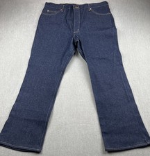 Vintage 70s Lee Riders Raw Denim Jeans Mens 40x30* Scovill Zipper Blue USA Made picture