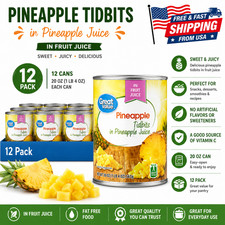 12 pack, Great Value Canned Pineapple Tidbits, 20 oz. picture