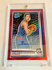 2025-26 Panini Donruss Yanic Konan Niederhauser Rated Rookie Red Auto RC /75 #17 picture
