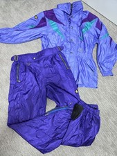 VTG Descente Ski Suit Large Jacket / 38 Pant Set Purple blue Hardware Men  picture