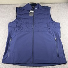 KJUS Regulator Quilted Insulated Vest Golf Full Zip Water Repellent Mens Blue picture