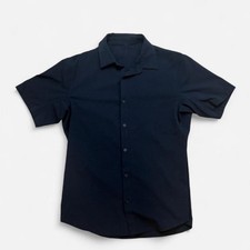 Lululemon Mens Black Short Sleeve Button Up Shirt Size M picture