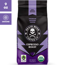 Death Wish Coffee, Organic and Fair Trade, Espresso Roast, Ground Coffee, 9oz picture