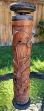 Vintage Chinese Hand Carved Bamboo Incense Holder 11.5