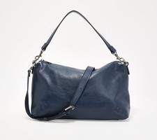 Patricia Nash Maura Crossbody in Leather or Suede DenimBlueLeathr New picture