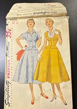 Vintage 1950s Simplicity 4702 Misses' Two-Piece Dress Pattern Size 12 UNCUT picture