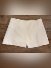 Zara Off White Asymmetrical Wrap Mini Skort size medium picture