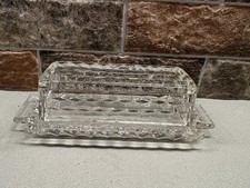 Vintage Fostoria American Clear Glass Covered Butter Dish picture