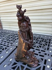 Huge Antique Carved Chinese Wooden Sculpture of a Wiseman (24