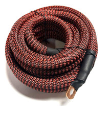 17ft BLACK/RED SNAKESKIN OFC Wire Strands Copper Marine Cable AWG 4 Gauge picture
