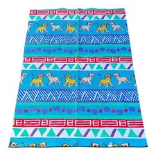 Vintage 90s Disney Lion King Dundee Simba Nala Blanket Throw 58x54 Made USA picture