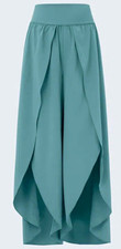 HaLaRa WoMeNs BLue WiDe-LeG PaNTs SLiTs HiDDeN PoCkeT XL NWT picture
