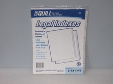 Quill Alphabet Binder Tab Legal Index Dividers for Binder/Notebook NEW picture