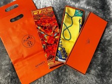 Hermes Carre 90 Silk 100% Scarf PARURES DES SABLES with BOX Paper Bag picture