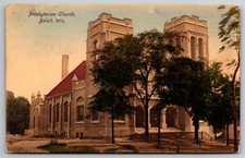 Presbyterian Church Construction Evidence In Yard Beloit WI C1908 DB Postcard W6 picture
