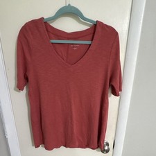 J Jill 100% Pima Cotton Short Sleeve V Neck Shirt picture