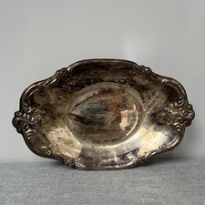 Vintage International Silver Co 448 Orleans Roses Oval Bon Bon Candy Dish AsIs picture