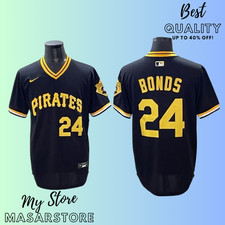 Men's Pittsburgh Pirates #24 Barry Bonds Black Cool Base Stitched Jersey picture