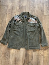 Boom Boom Camo Sequin Utility Jacket Olive Green Twill Military picture