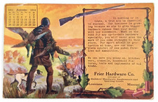 Antique 1911 Advertising Postcard With Calendar Frier Hardware Co Louisiana MO picture