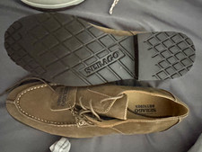 Sebago Men's Brown Leather Lace-Up Boat Shoes Rubber Sole Round Toe Casual picture
