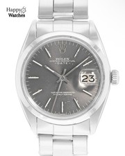 Rolex Oyster Perpetual Date 34 1500 Vintage Grey Index Steel Oyster Mens Watch picture
