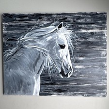 ‘El Caballo Blanco’ original hand painted acrylic and oil paint. 24”x36”. picture