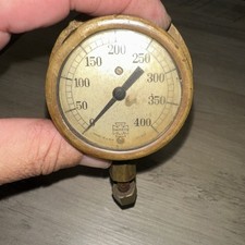 Vintage U.S. Gauge 400 PSI Pressure Gauge Brass Nice Patina picture
