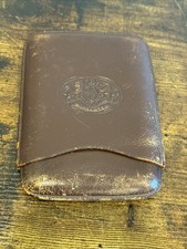 Antique Vintage Leather Cigar Case Dieu Et Mon Droit Crested Brown British Royal picture