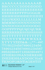 K4 O Scale Water Slide Decals White 1/4 Inch Railroad Roman Letter Alphabet picture