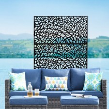 Black Freestanding Decorative Divider, Outdoor & Indoor Privacy Partition picture