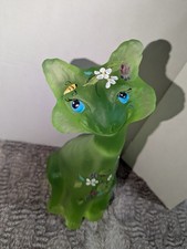Fenton Uranium Art Glass Alley Cat . High 11