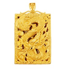 Men's  New dragon 22K 23K 24K Thai Baht Gold Filled Yellow GP Pendant picture