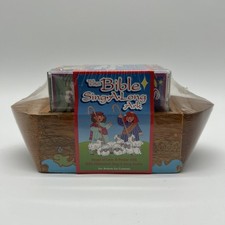 Vintage Noah’s Ark Bible Sing A Long 2 Cassette 2 Book Set Sealed In Wooden Ark picture