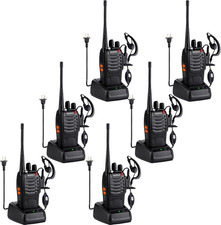 6 BAOFENG Walkie Talkies 888S 6Earpiece UHF 16 Channel Handheld Two Way Radios picture