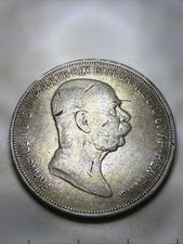 1909 Austria 5 Corona Silver Coin Franz Joseph I .900 Silver 24g picture