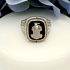 Antique PHI DELTA THETA Sterling Silver Fraternity Vintage Ring Can Be Sized  picture